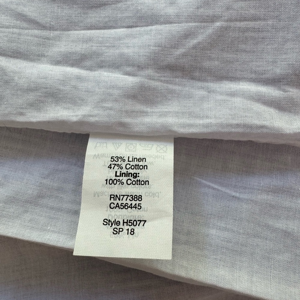 J. Crew Ruffle Sleeveless Linen Cotton Dress SZ 6 Blue White Stripes - Picture 16 of 16